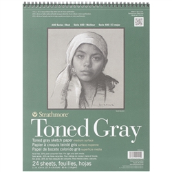 SKETCH PAD TONED GRAY 11x14 inches 24 sheets 80LB STRATHMORE 412-111