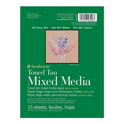 MIXED MEDIA PAD 400 TONED TAN 6X8 15SH SM462-206