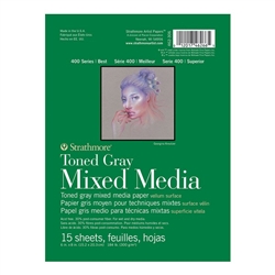 MIXED MEDIA PAD 400 TONED GRAY 6x8 15SH SM462-306