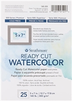 WATERCOLOR PAPER READY CUT 5x7 inches 140 LB-300gr COLD PRESS 25 SHEET PACK 140-205