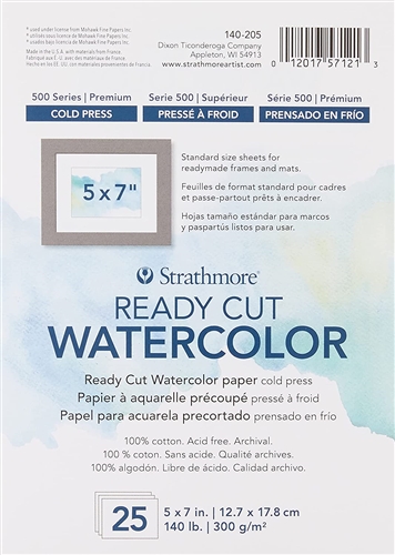 Strathmore Ready Cut Watercolor Paper 11x14 - 140lb Hot Press, 6