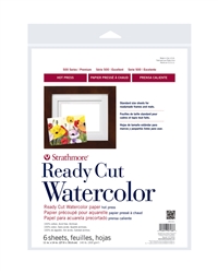 WATERCOLOR PAPER READY CUT 11x14 inches 140LB-300gr HOT PRESSED 6 SHEET PACK 140-311