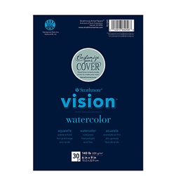 WATERCOLOR PAD VISION 6x9 inches 30 Sheets 140LB-300gr COLD PRESS STRATHMORE 640-56