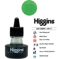 INK HIGGINS NON- WATERPROOF DYE BASED GREEN 1OZ 44111