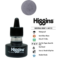 INK HIGGINS WATERPROOF DYE BASED NEUTRAL GREY 1OZ 44112