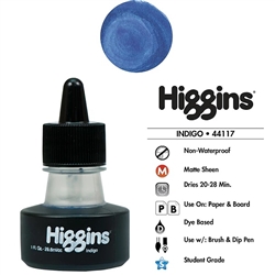 INK HIGGINS NON- WATERPROOF DYE BASED INDIGO 1OZ 44117