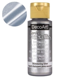 ACRYLIC AMERICANA 2 onz- 59 ml METALLIC SHIMMERING SILVER DPDA070-3