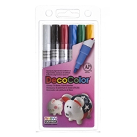 DECOCOLOR OIL PAINT MARKER SET 6PC - FINE TIP PRIMARY SET 200-6A - 02006A