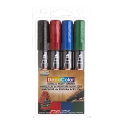 DECOCOLOR ACRYLIC PAINT MARKER SET 4PC PRIMARY COLOR SET 315-4A - 031504A