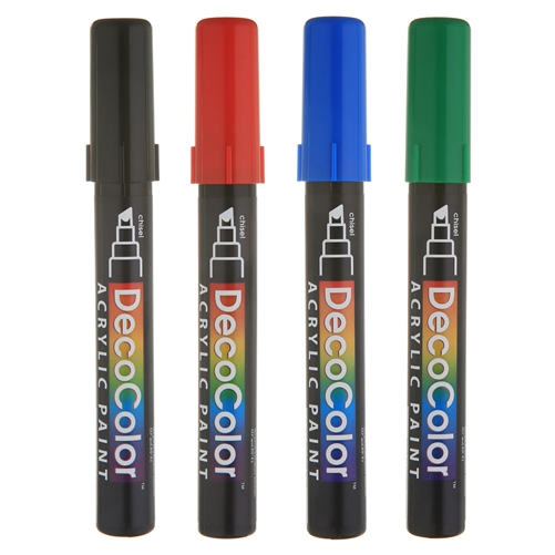 DECOCOLOR ACRYLIC PAINT MARKER SET 4PC PRIMARY COLOR SET 315-4A - 031504A