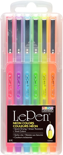 Marvy Uchida LePen Bright/Vivid Colors 4300-10C Micro-Fine Plastic Point  Pens