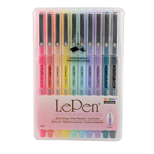 Marvy Uchida Le Pen Neon, 3mm tip, Assorted Colors, 10 pc set