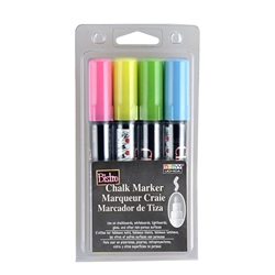 BISTRO CHALK MARKER SET 4PC FLOURESCENT COLORS - SET 480-4H BROAD TIP - 048004H