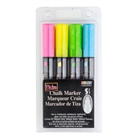 BISTRO CHALK MARKER SET 4PC FLOURESCENT COLORS SET H - 483F-4H CHISEL TIP - 048304H