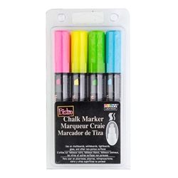 BISTRO CHALK MARKER SET 4PC FLOURESCENT COLORS SET H - 483F-4H CHISEL TIP - 048304H