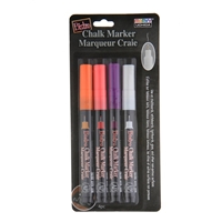 BISTRO CHALK MARKER SET 4PC FLOURESCENT 485-4H -  EXTRA FINE TIP SET H - 048504H