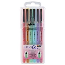 LEPEN FLEX BRUSH TIP MARKER SET 6PC PASTEL SET - 4800-6P 480006P