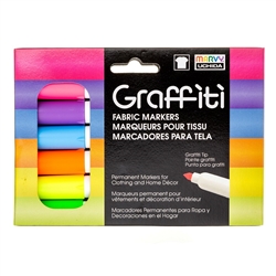 GRAFFITI FABRIC MARKER SET 6PC FLUORESCENT COLORS 560-C - 056006C