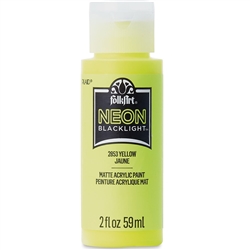 ACRYLIC NEON PAINT YELLOW 2 OZ FOLK ART 2853