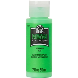 ACRYLIC FOLKART 2 onz- 59ml NEON PAINT GREEN 2854