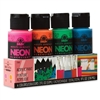 NEON BLACKLIGHT ACRYLIC PAINT SET FOLKART MULTISURFACE 4 COLOR 7506