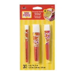 BRUSH SET MODGE PODGE 3PC WHITE NYLON FLATS - ACRYLIC/OIL & TEMPERA 10615