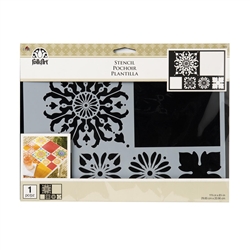 STENCIL FOLK ART - MOD FLOWER TILE 11.75 x 8.25 INCHES 13236 DISC