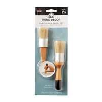 BRUSH SET FOLKART 2PC CHALK & WAX  PAINT BRISTLE 34909