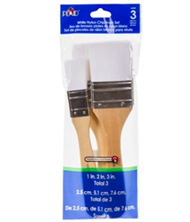 BRUSH SET PLAID - WHITE NYLON CHIP SET OF 3 - 44289