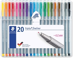 STAEDTLER TRIPLUS FINELINER PEN SET/20 COLORS ST334-SB20US