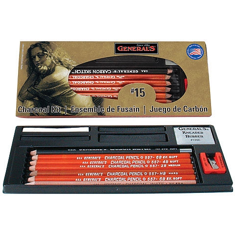 General Pencil Charcoal Pencil 2-Pack, 2B 