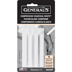 CHARCOAL COMPRESSED 4-STICKS WHITE GP958-BP