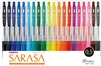 SARASA CLIP GEL RETRACTABLE PEN SET 20 COLORS .5MM ZE47220