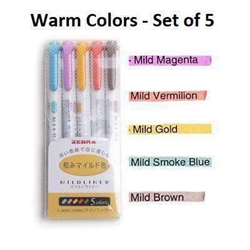 MIDLINER HIGHLIGHTER SET - 5PC WARM COLORS ZE78305