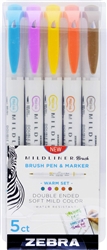 MILDLINER BRUSH PEN SET - 5PC WARM COLORS ZE79305