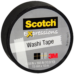 EXPRESSIONS WASHI TAPE BLACK .59INX393IN MTC314-BLK