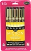 PIGMA MICRON RAPIDOGRAPH SET 6PC BLACK SK30062