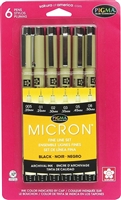 PIGMA MICRON RAPIDOGRAPH SET 6PC BLACK SK30062