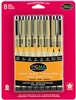 PIGMA MICRON RAPIDOGRAPH SET 8 PC ALL BLACK SK30067