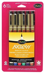 PIGMA MICRON RAPIDOGRAPH SET 6PC BRUSH PENS ASST COLORS SK38061