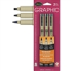 PIGMA MICRON RAPIDOGRAPH SET3PC GRAPHIC BLACK SK38881