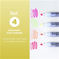 PENTOUCH FLOURESCENT MARKER SET 4PC ASSORTED COLORS MEDIUM TIP SK42593