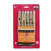 PIGMA MICRON RAPIDOGRAPH SET 6PC BLACK - NEW SIZES SK50058