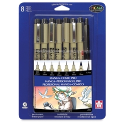 PIGMA MICRON RAPIDOGRAPH SET 8PC - MANGA COMIC PRO SK50203