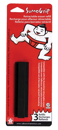 Sakura 50255 Retractable Eraser Refill, 2-3/4 in L, 1 in