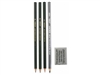 DRAWING SET DESIGN/EBONY SET W/ERASER 4/CD SA2502