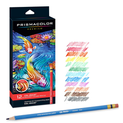 COLOR PENCIL SET COL-ERASE PRISMACOLOR 12 COLORS SA20516