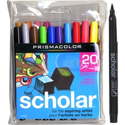 MARKER SET PRISMACOLOR SCHOLAR BRUSH TIP SET 20 1774270