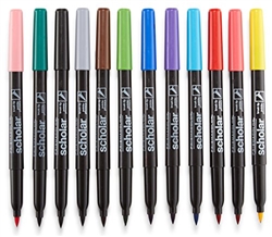 Permanent Markers, Bright Colors, Brush Tip - Set of 16 –