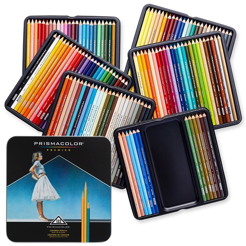 Prismacolor Premier Soft-Core Colored Pencils, 12 24 36 48 72 132 150  Colors Tin Box Set, 3.8mm Colored Core Round, Cedar Casing